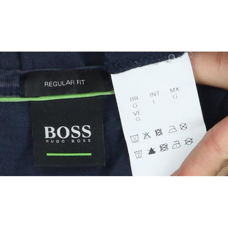 Hugo Boss Men’s Navy Blue M Regular Fit Logo Graphic Cotton T-Shirt