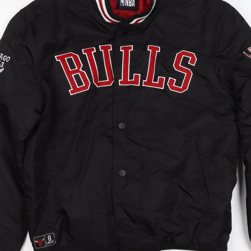 NBA Chicago Bulls Men’s Black XS Varsity Bomber Jacket Padded