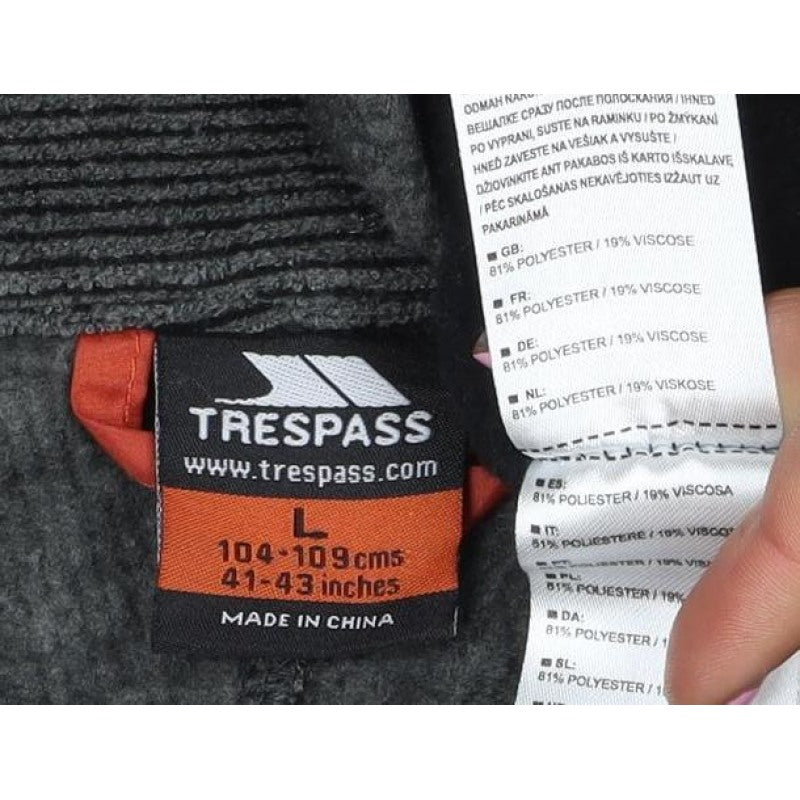 Trespass Men's Grey L AT300 Fleece Full Zip Outdoor Waistcoat