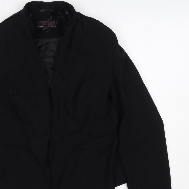 New Look Women Black Size 12 Shawl Lapel Tailored Blazer