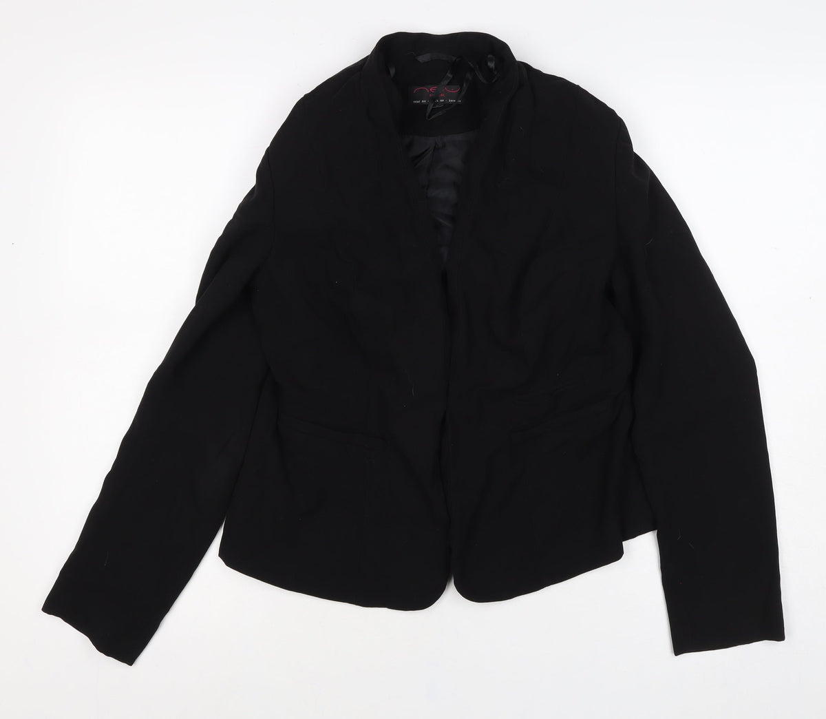 New Look Women Black Size 12 Shawl Lapel Tailored Blazer