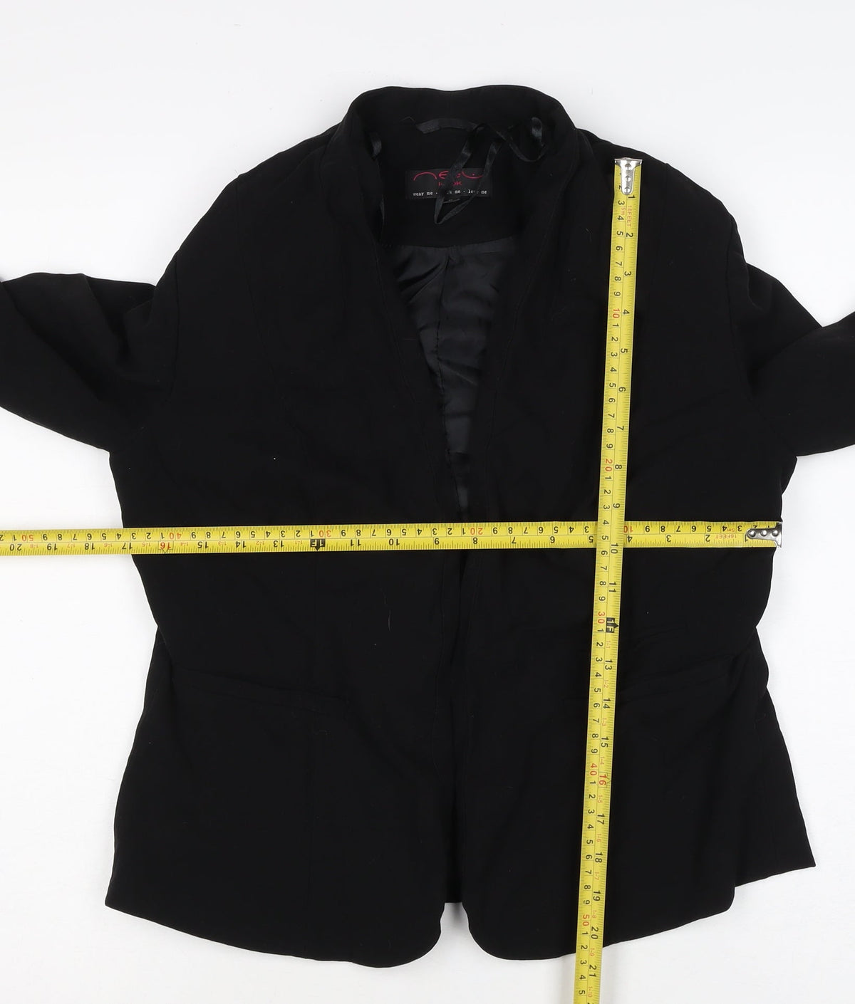 New Look Women Black Size 12 Shawl Lapel Tailored Blazer
