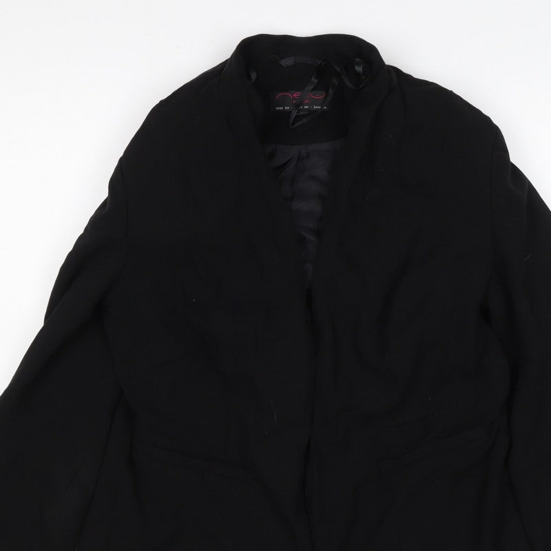 New Look Women Black Size 12 Shawl Lapel Tailored Blazer