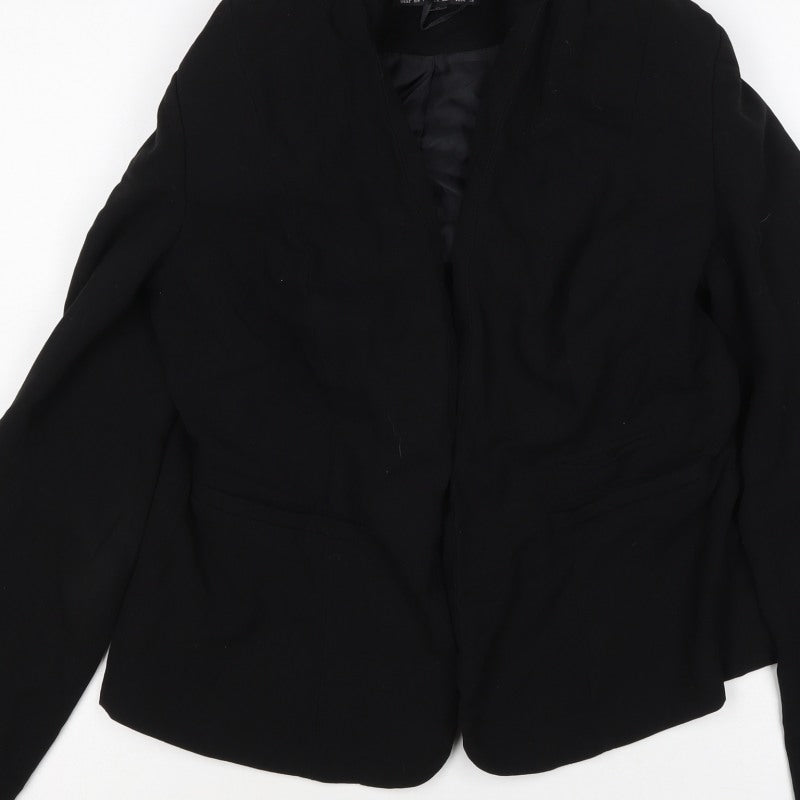 New Look Women Black Size 12 Shawl Lapel Tailored Blazer