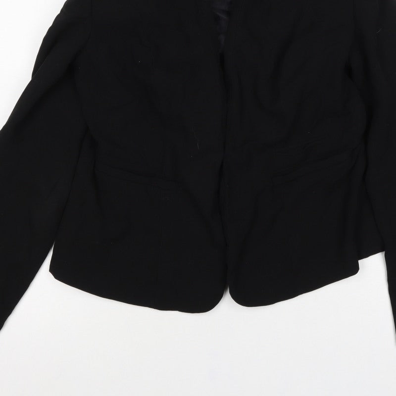 New Look Women Black Size 12 Shawl Lapel Tailored Blazer