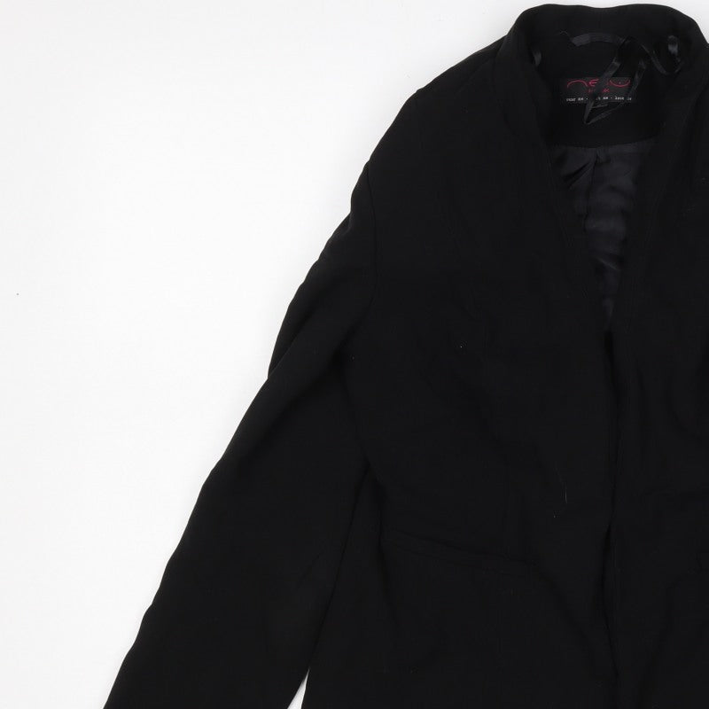 New Look Women Black Size 12 Shawl Lapel Tailored Blazer