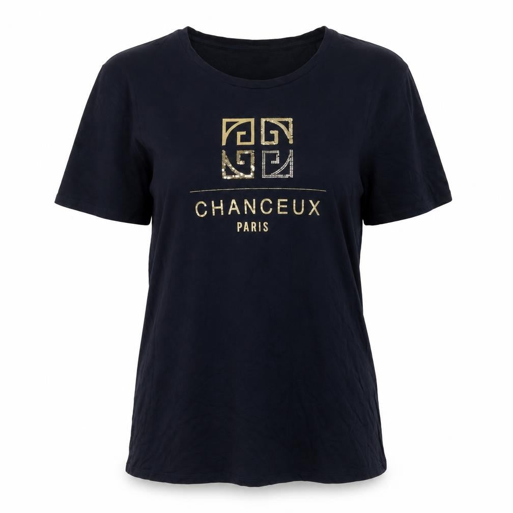 River Island Women Blue Size 20 Paris Sequin Short Sleeve T-Shirt