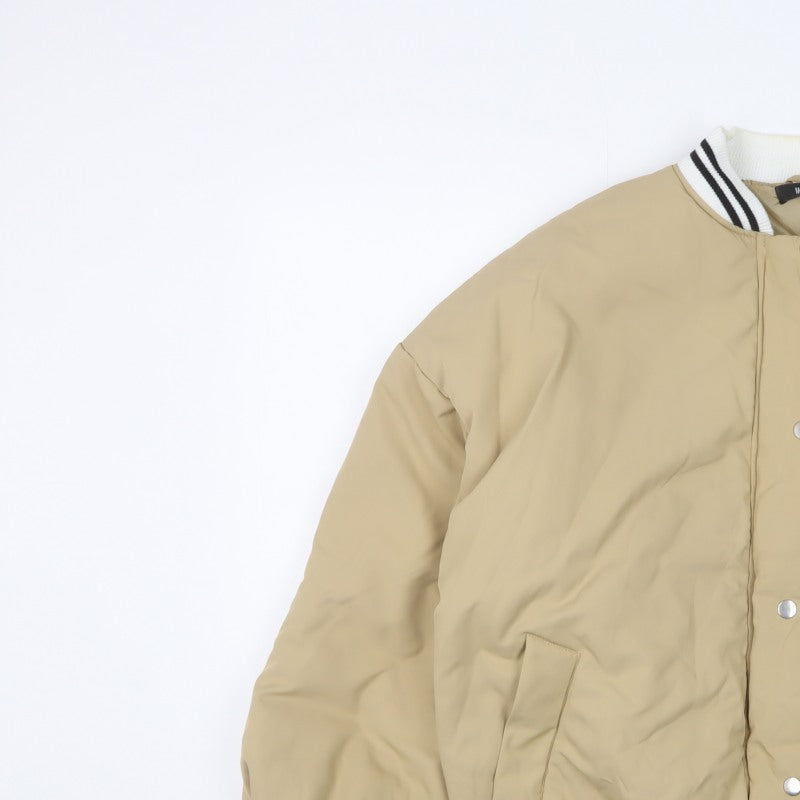Missguided Women’s Beige UK 6 Padded Varsity Bomber Jacket
