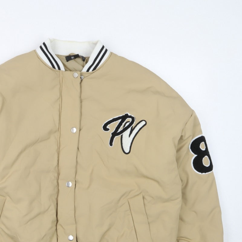 Missguided Women’s Beige UK 6 Padded Varsity Bomber Jacket