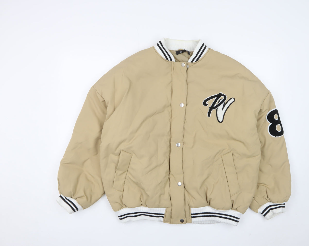 Missguided Women’s Beige UK 6 Padded Varsity Bomber Jacket