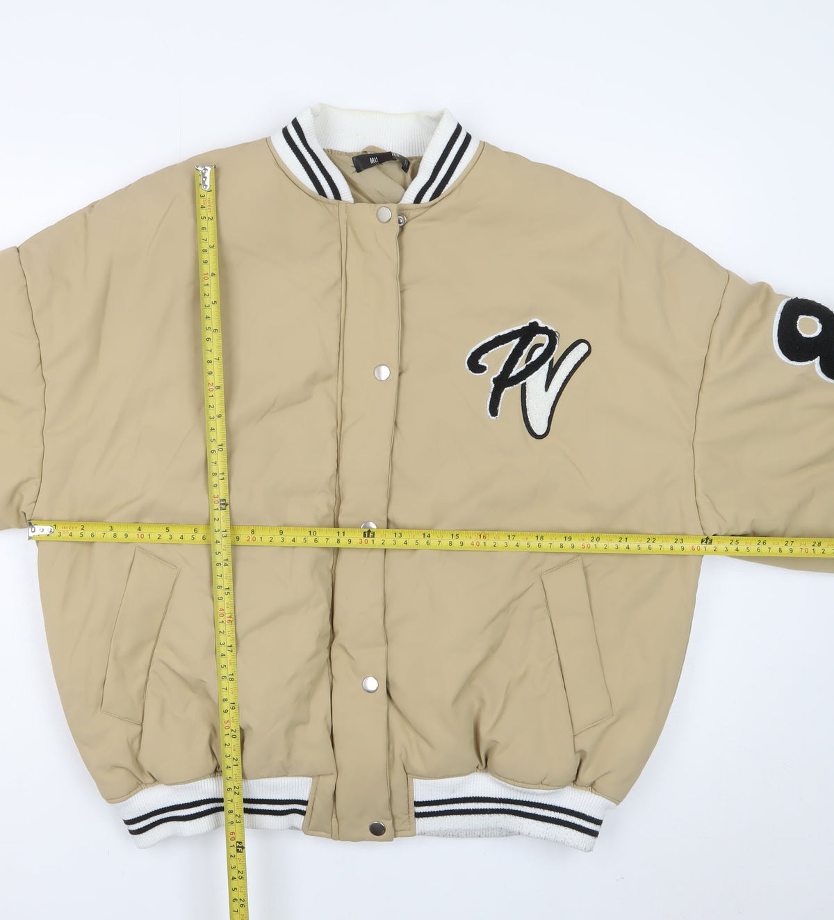 Missguided Women’s Beige UK 6 Padded Varsity Bomber Jacket