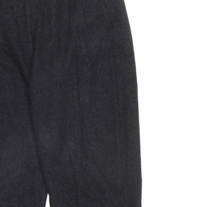 Jigsaw Women Black UK 14 Wool Blend Tailored Cropped Trousers