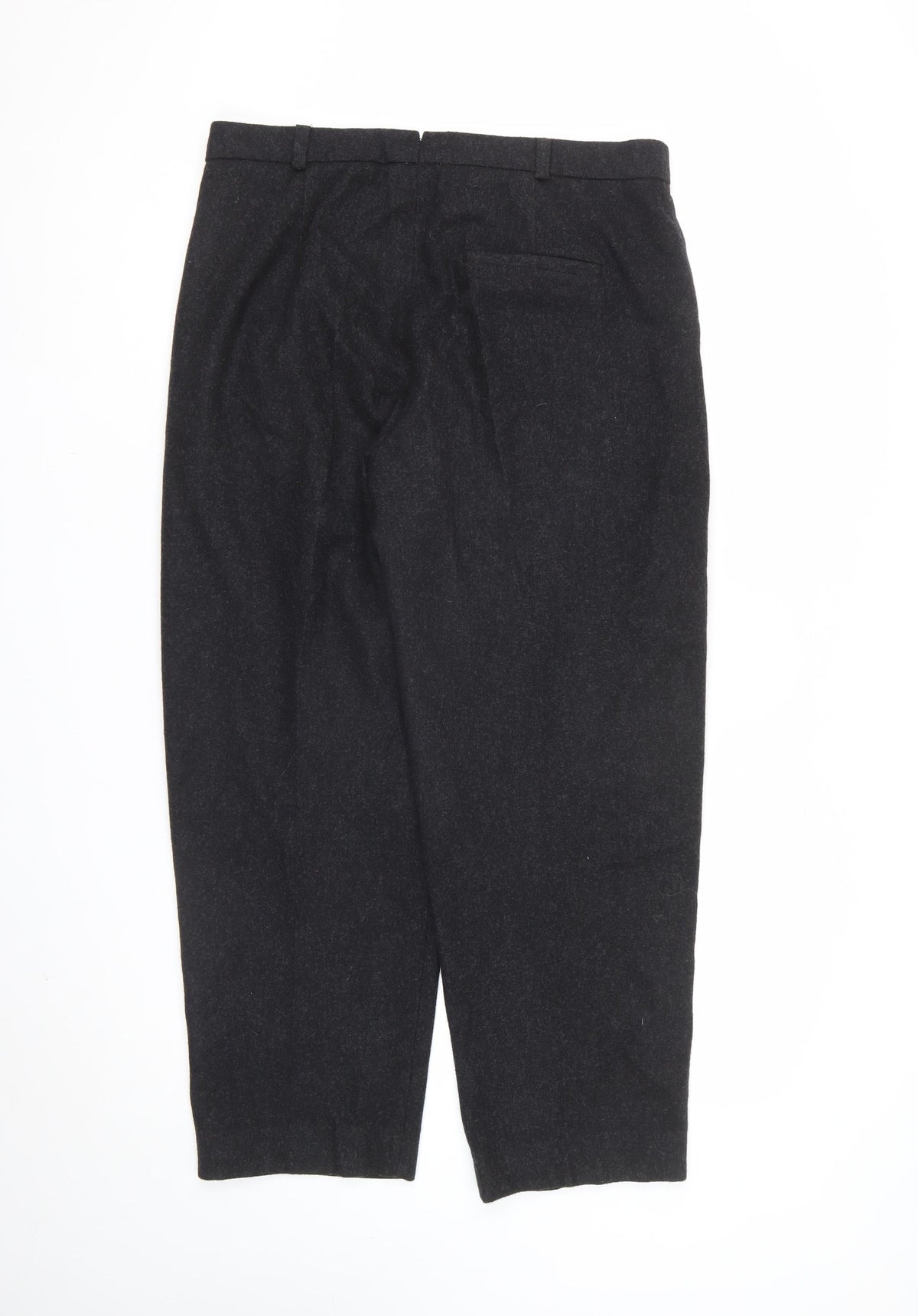 Jigsaw Women Black UK 14 Wool Blend Tailored Cropped Trousers