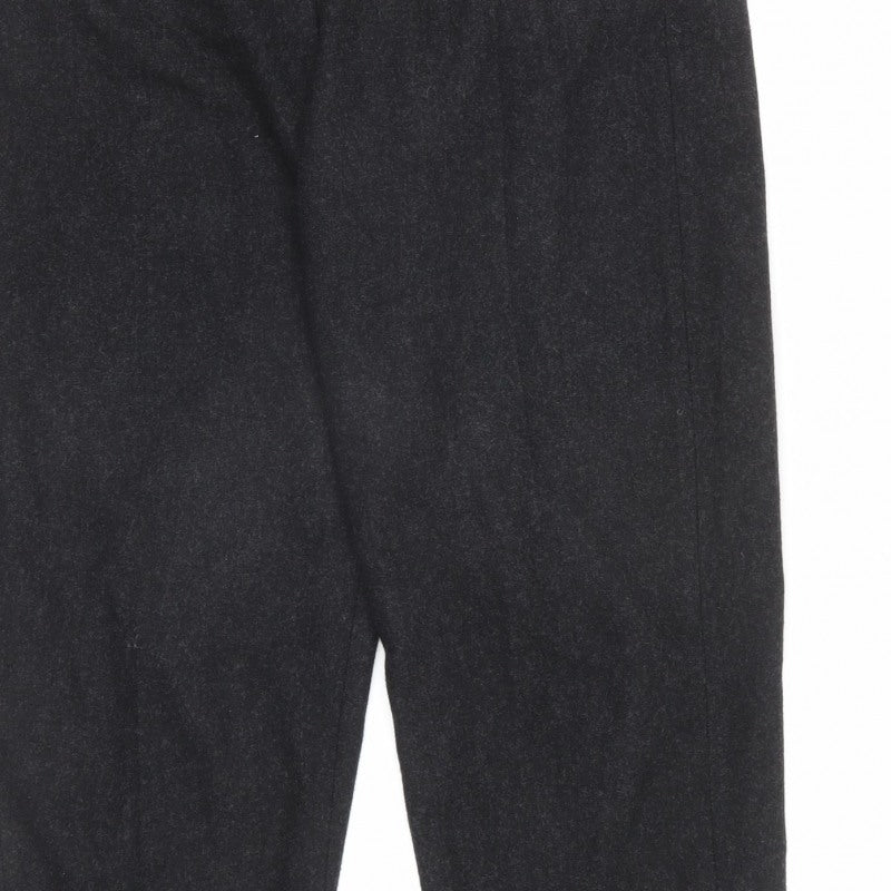Jigsaw Women Black UK 14 Wool Blend Tailored Cropped Trousers