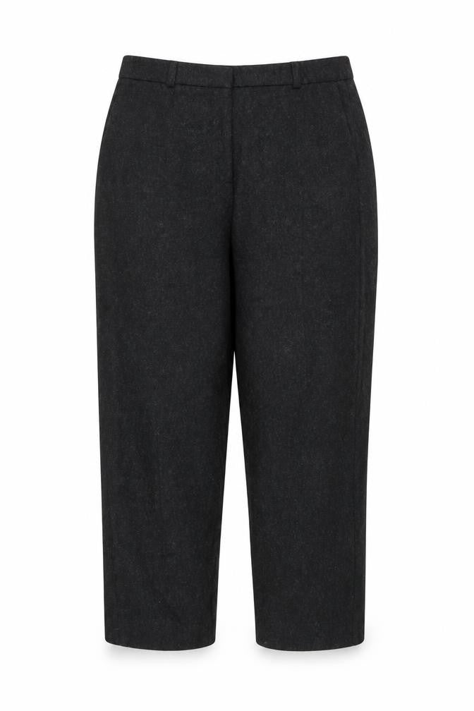 Jigsaw Women Black UK 14 Wool Blend Tailored Cropped Trousers