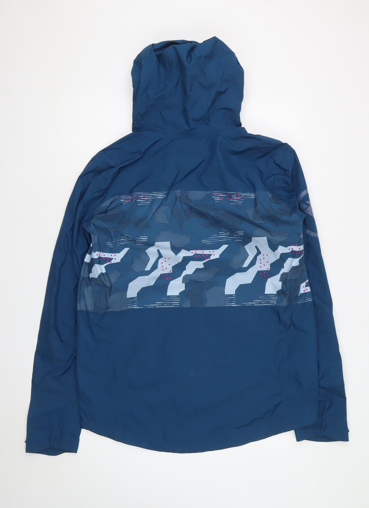 Endura Men’s Blue M Camo Hooded Cycling Windbreaker Jacket