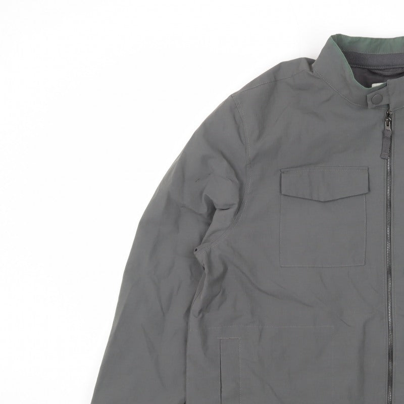 (UN)BIAS Men’s Grey XL Nylon Basic Jacket Stand Collar