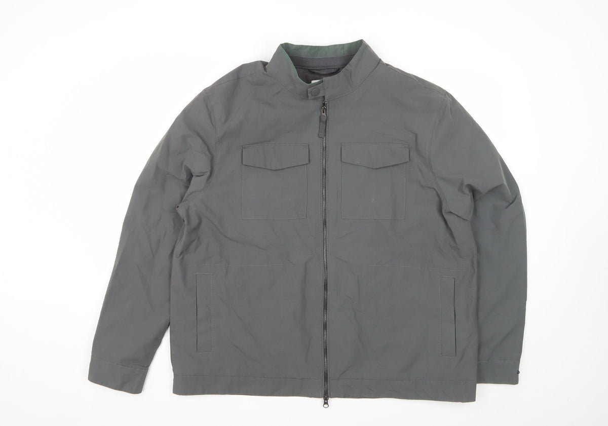 (UN)BIAS Men’s Grey XL Nylon Basic Jacket Stand Collar