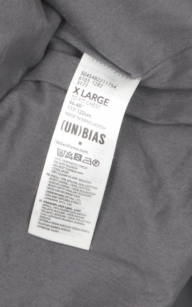(UN)BIAS Men’s Grey XL Nylon Basic Jacket Stand Collar