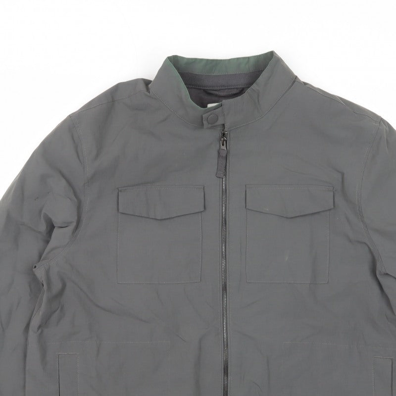 (UN)BIAS Men’s Grey XL Nylon Basic Jacket Stand Collar