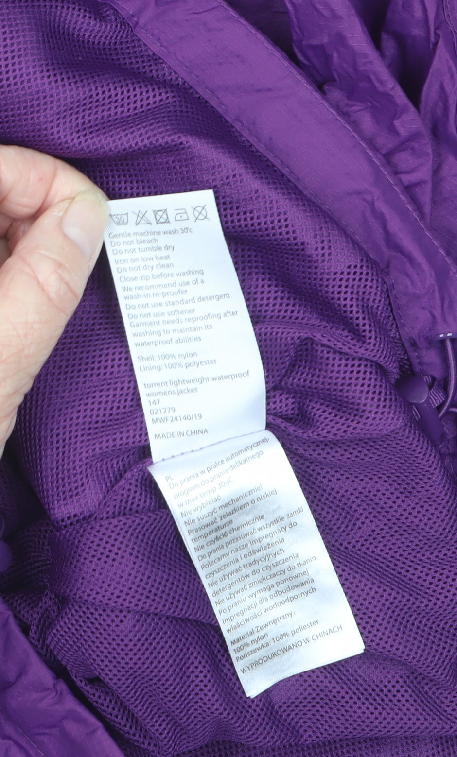 Mountain Warehouse Women's Purple UK 8 Rain Coat Waterproof Jacket
