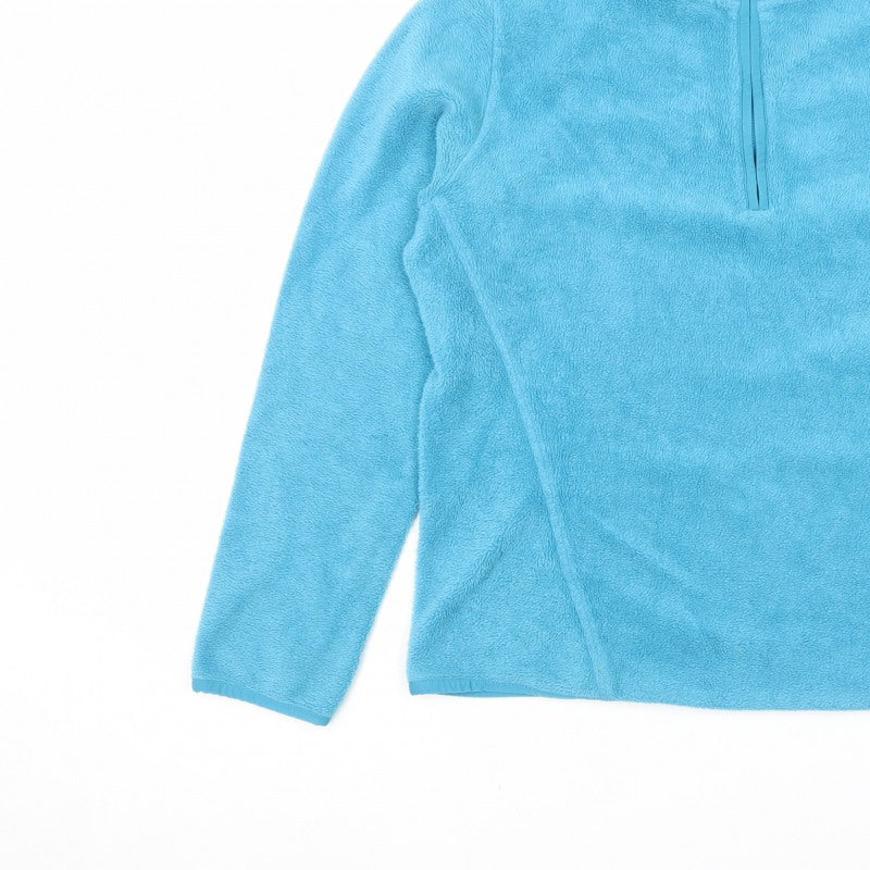 Womens Blue XL Half Zip Fleece Pullover Sweatshirt High Neck