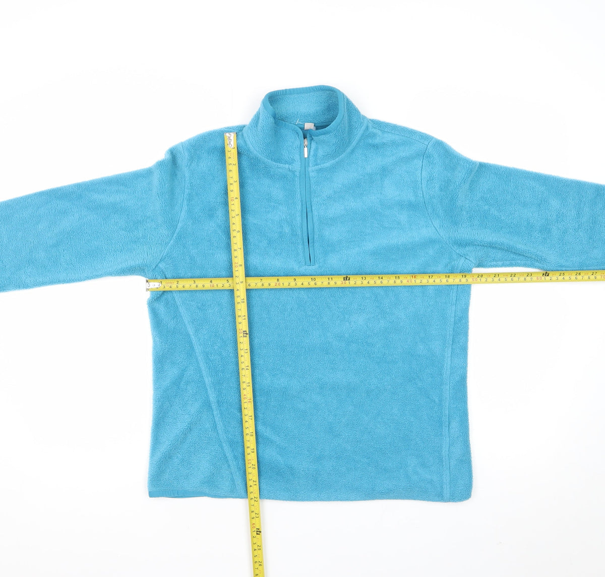 Womens Blue XL Half Zip Fleece Pullover Sweatshirt High Neck