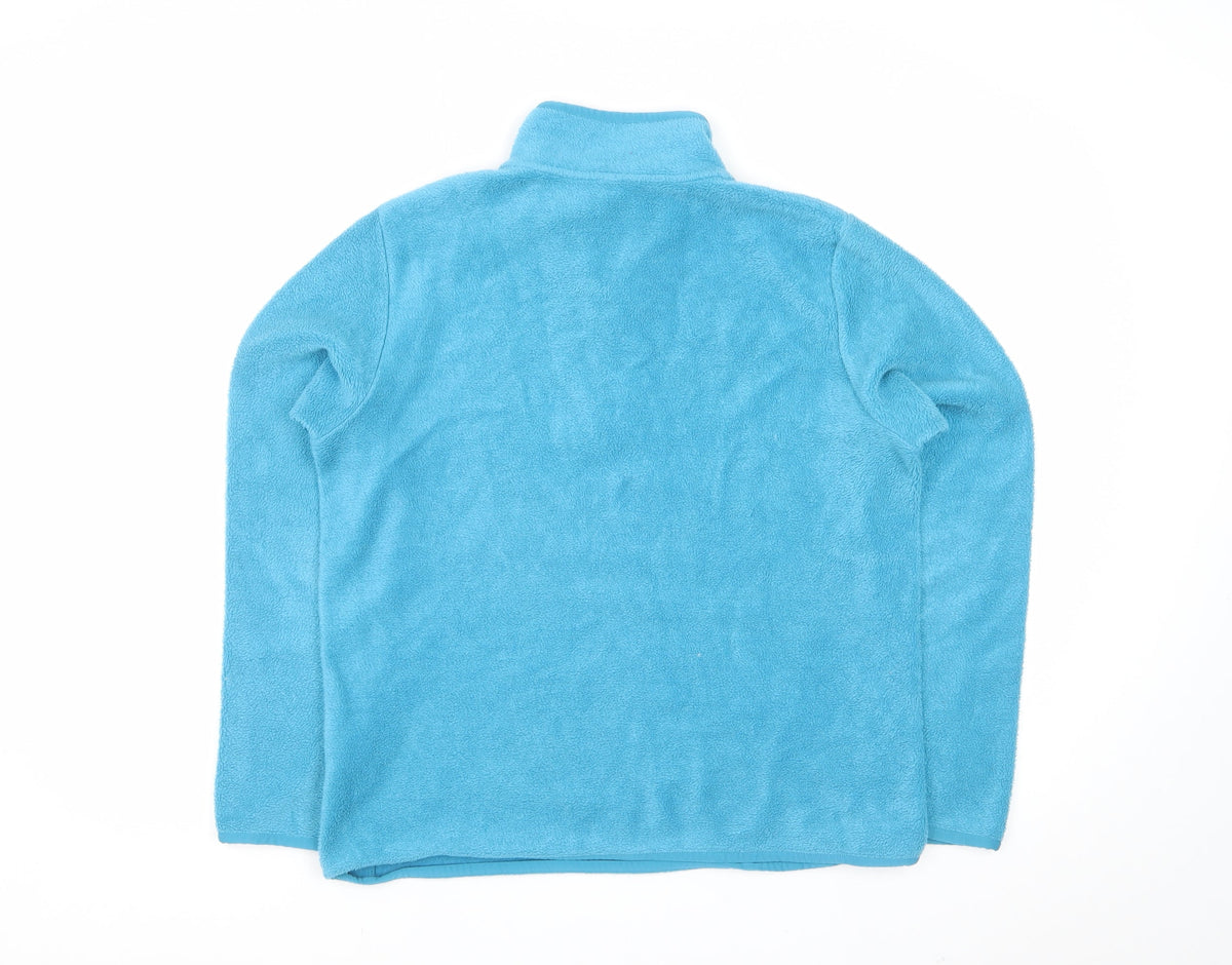 Womens Blue XL Half Zip Fleece Pullover Sweatshirt High Neck