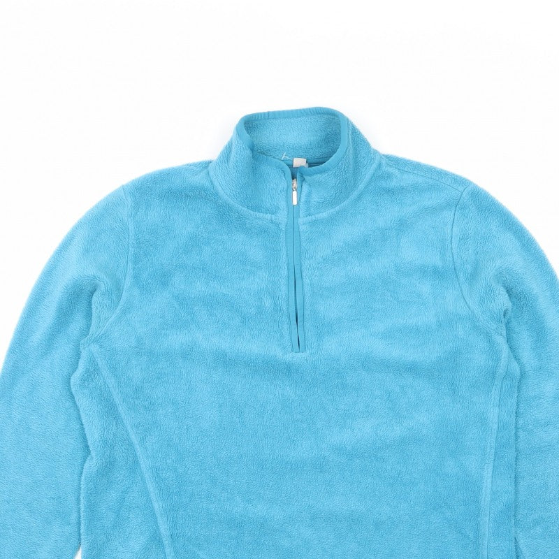 Womens Blue XL Half Zip Fleece Pullover Sweatshirt High Neck