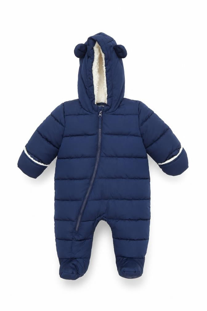 Fred & Flo Unisex Baby Blue 3-6 Months Padded Hooded Snowsuit
