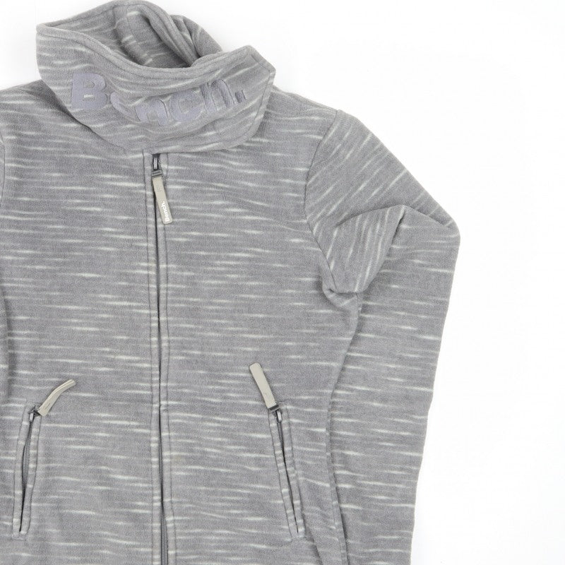 Bench Women’s Grey Fleece Hooded Full Zip Jacket UK 8