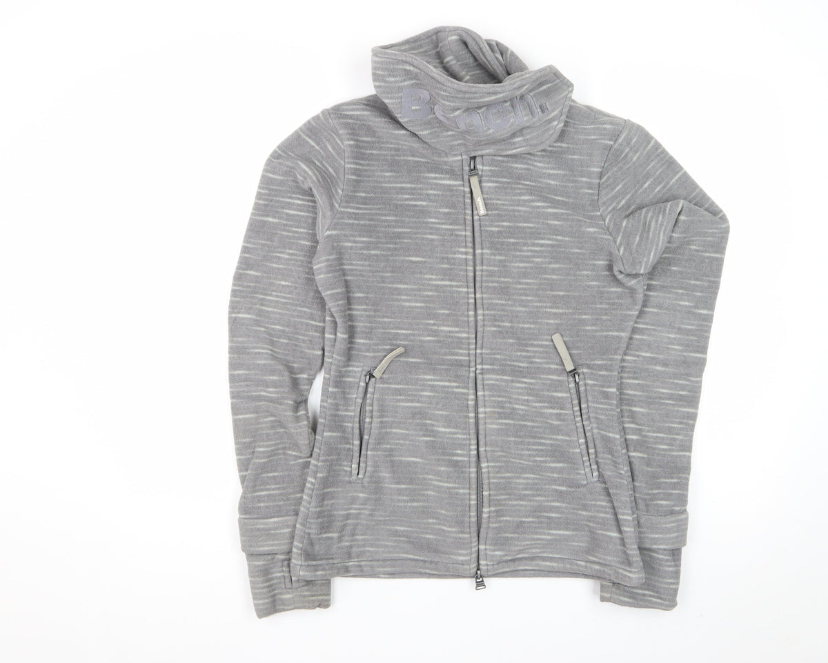 Bench Women’s Grey Fleece Hooded Full Zip Jacket UK 8