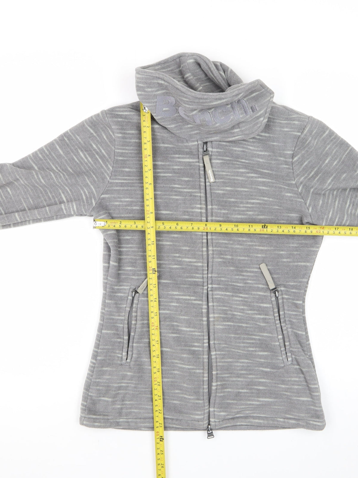 Bench Women’s Grey Fleece Hooded Full Zip Jacket UK 8