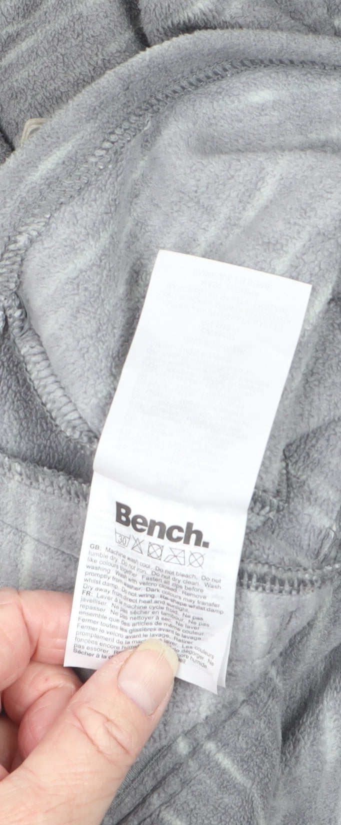 Bench Women’s Grey Fleece Hooded Full Zip Jacket UK 8
