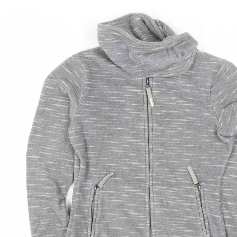 Bench Women’s Grey Fleece Hooded Full Zip Jacket UK 8