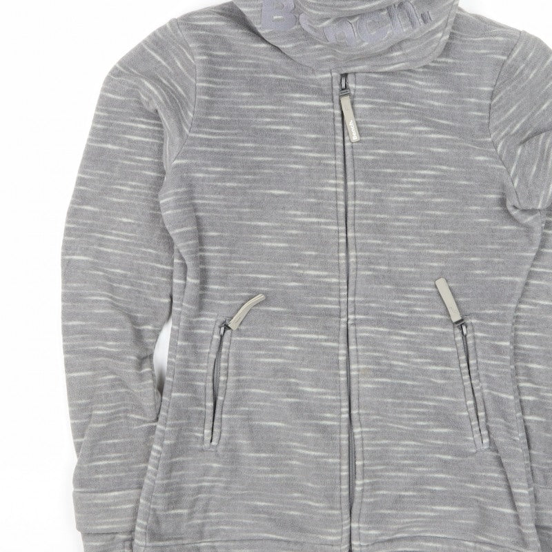 Bench Women’s Grey Fleece Hooded Full Zip Jacket UK 8