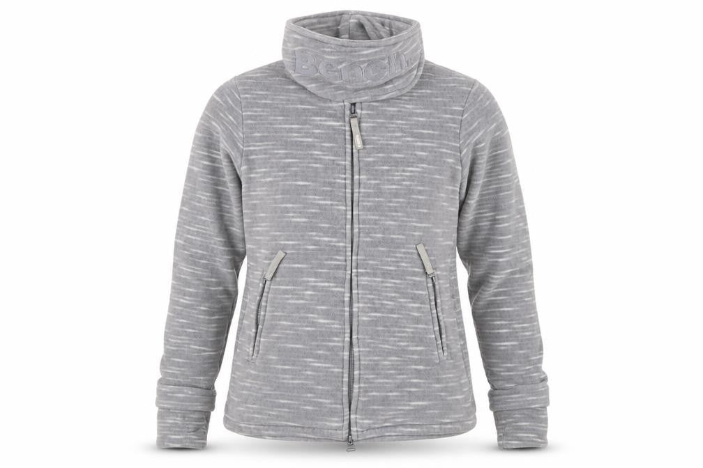 Bench Women’s Grey Fleece Hooded Full Zip Jacket UK 8