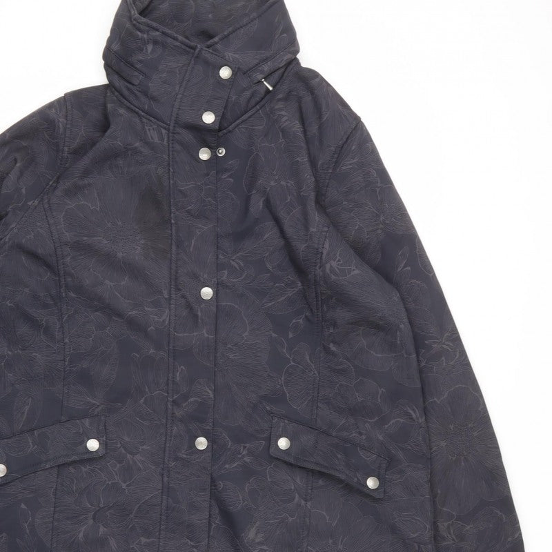 Tigi Women's Black Floral Snap Button Lined Jacket UK 16