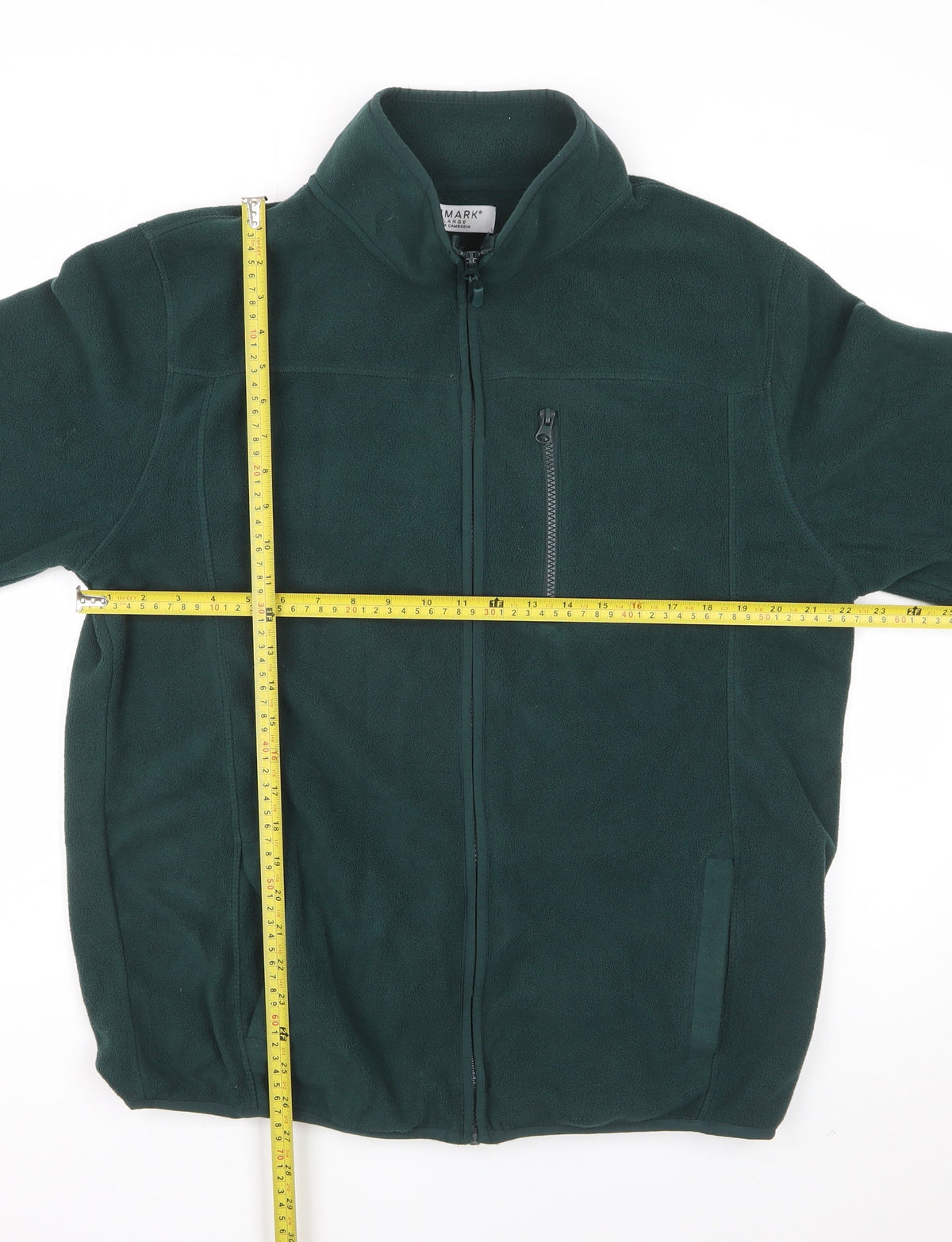 Primark Men’s Green XL Fleece Full Zip Outdoor Jacket Pockets
