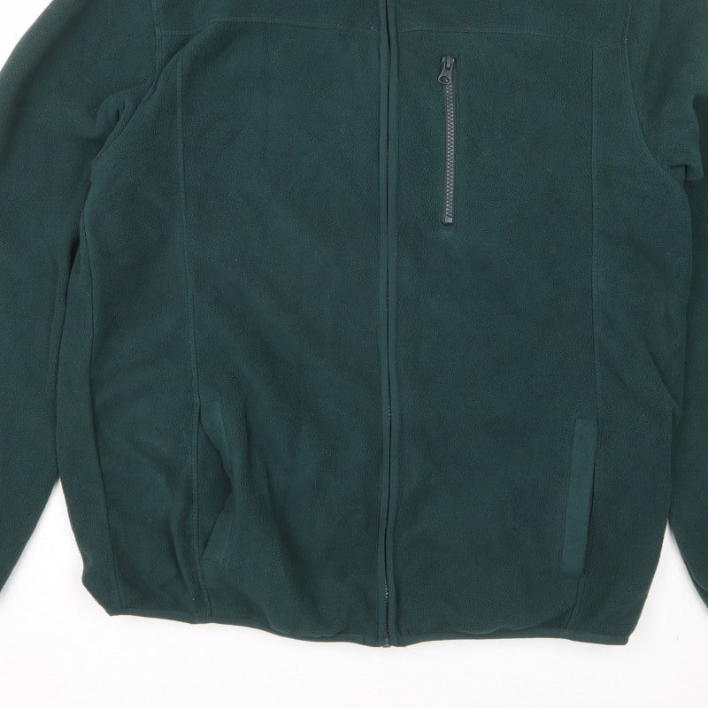 Primark Men’s Green XL Fleece Full Zip Outdoor Jacket Pockets