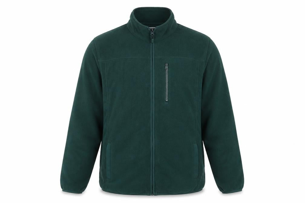 Primark Men’s Green XL Fleece Full Zip Outdoor Jacket Pockets