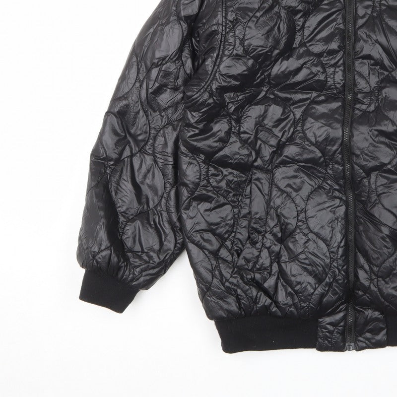 H&M Women’s Black S Quilted Padded Bomber Jacket Full Zip