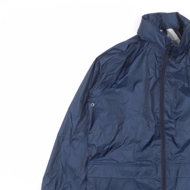 Dry Kids Boys Blue 13-14 Years Rain Jacket Reflective Full Zip