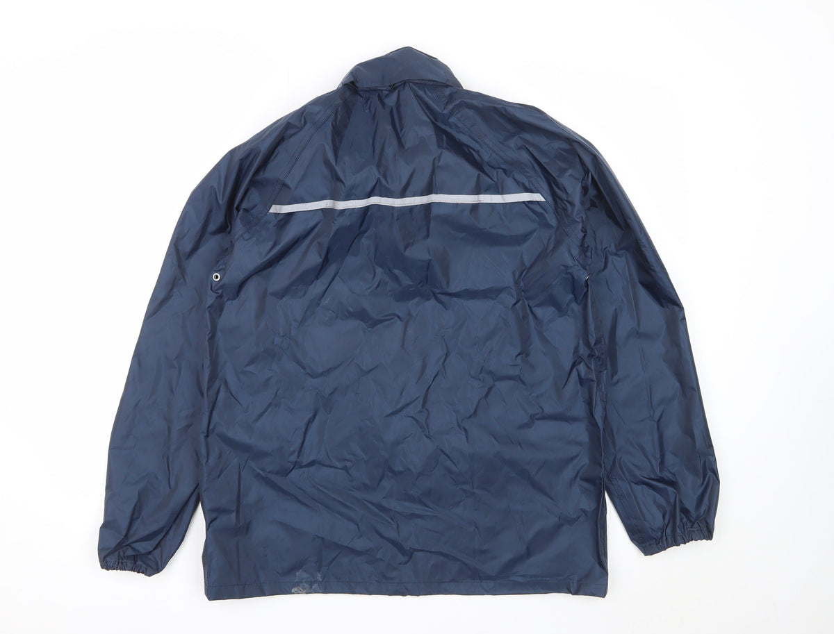 Dry Kids Boys Blue 13-14 Years Rain Jacket Reflective Full Zip