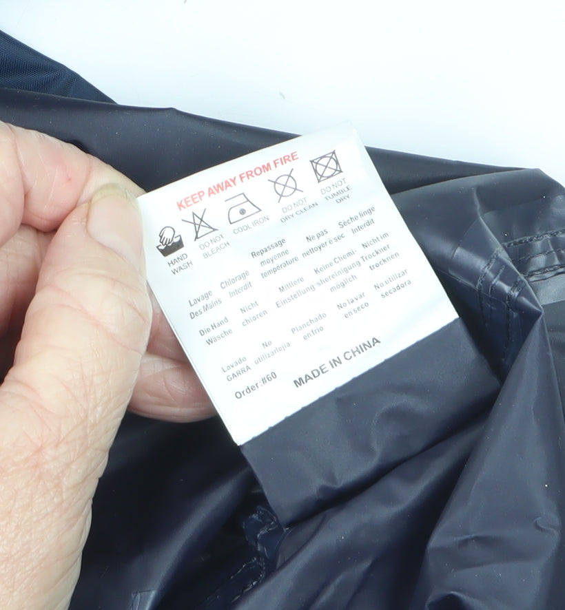 Dry Kids Boys Blue 13-14 Years Rain Jacket Reflective Full Zip