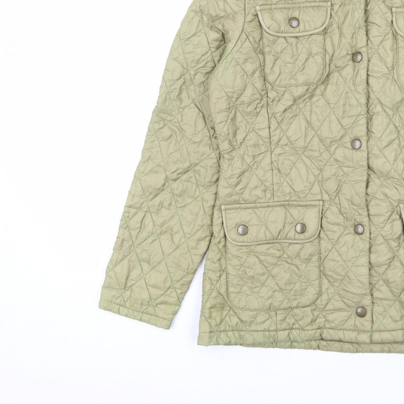 Barbour Women’s Green UK 10 Quilted Puffer Jacket Collared