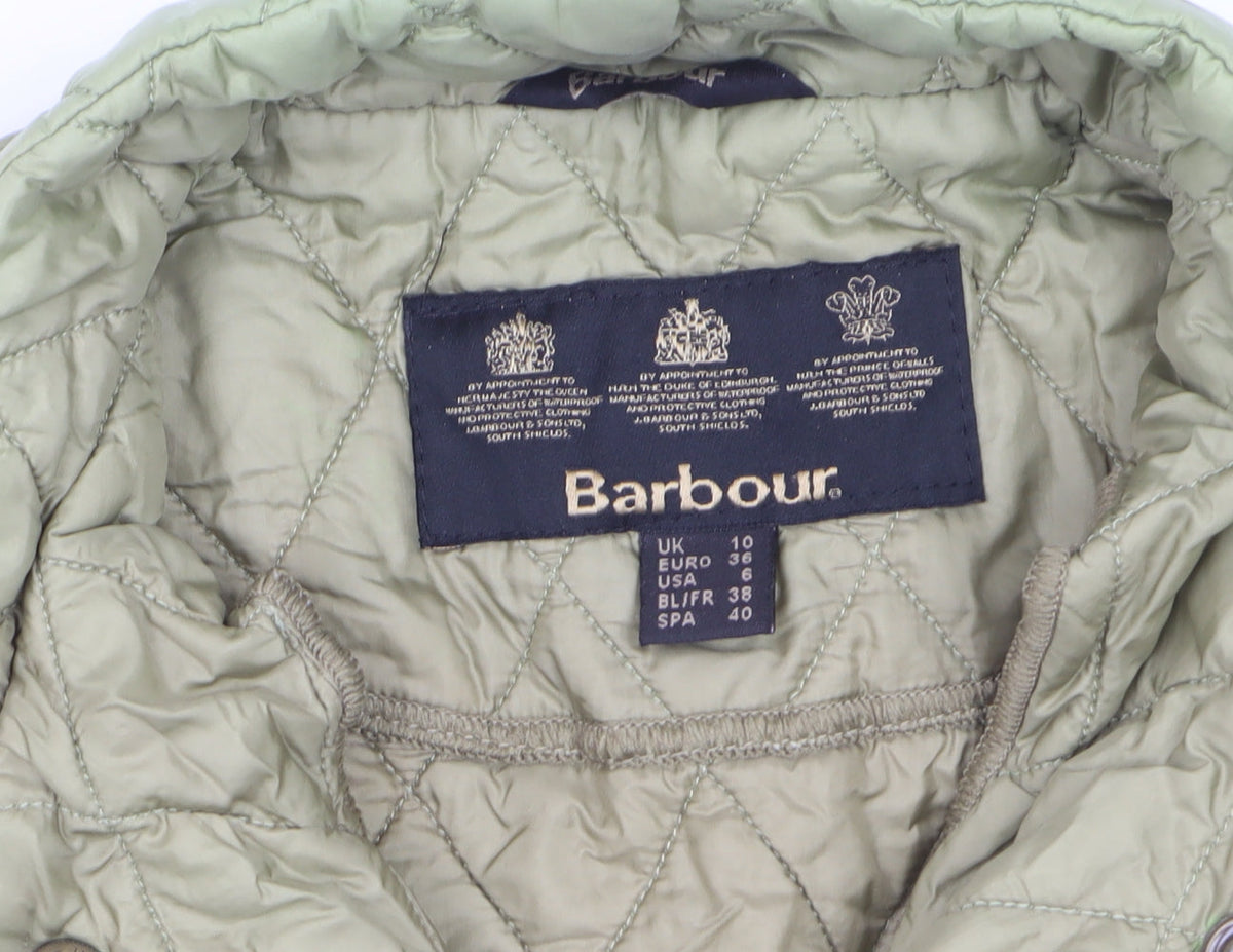 Barbour Women’s Green UK 10 Quilted Puffer Jacket Collared
