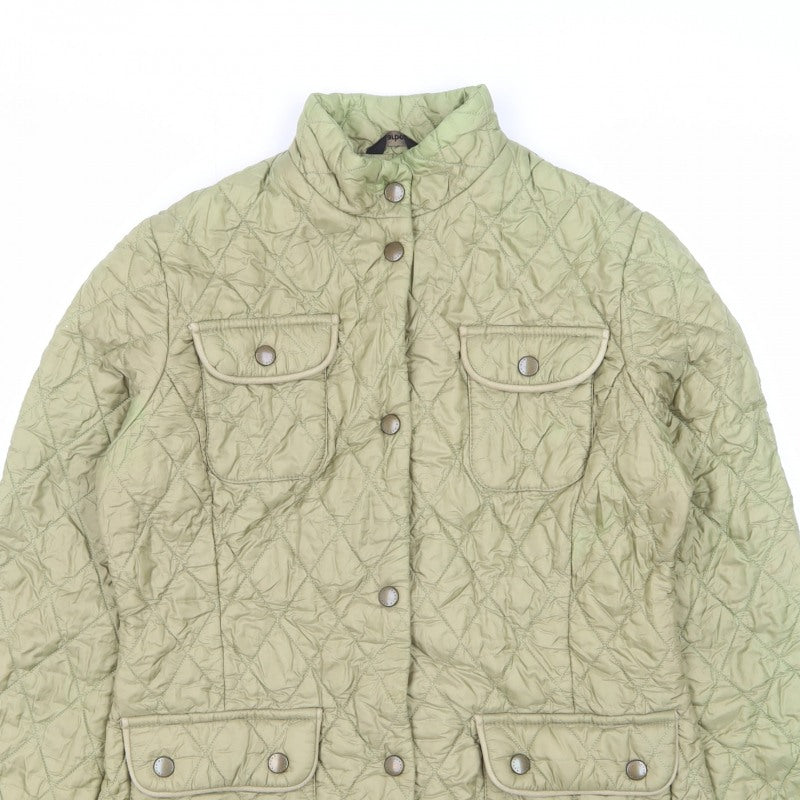 Barbour Women’s Green UK 10 Quilted Puffer Jacket Collared