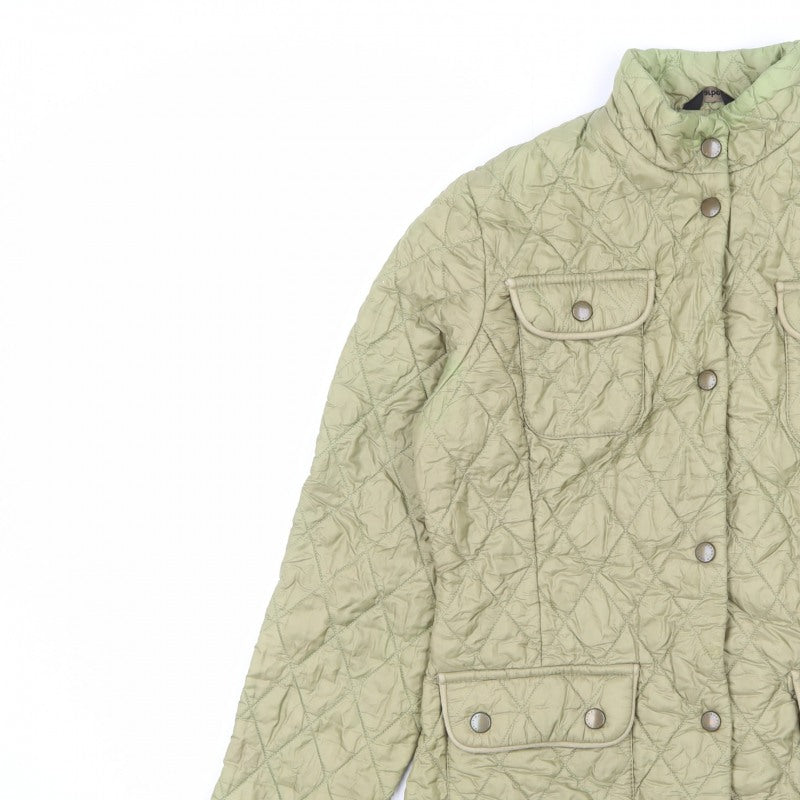 Barbour Women’s Green UK 10 Quilted Puffer Jacket Collared