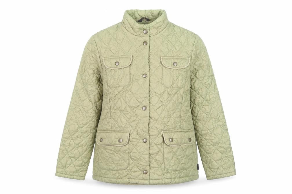 Barbour Women’s Green UK 10 Quilted Puffer Jacket Collared